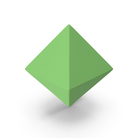 Green Octahedron Geometric Shape PNG & PSD Images