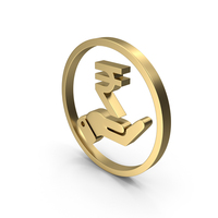 HAND INDIAN RUPEE ICON GOLD PNG & PSD Images
