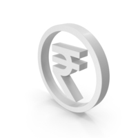 INDIAN RUPEE CIRCLE ICON WHITE PNG & PSD Images