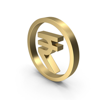 INDIAN RUPEE CIRCLE ICON GOLD PNG & PSD Images
