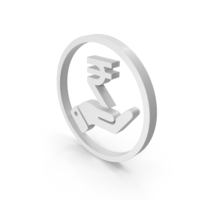 HAND INDIAN RUPEE ICON WHITE PNG & PSD Images