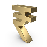INDIAN RUPEE ICON GOLD PNG & PSD Images