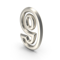 Number Outline 9 Silver Nine PNG & PSD Images