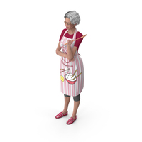 Kitchen Style Asian Grandma Standing PNG & PSD Images