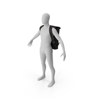 Parachute Flight Backpack Worn Black PNG & PSD Images