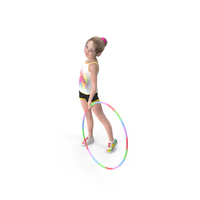 Sporty Little Girl Playing Hoop PNG & PSD Images