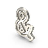Silver Ampersand Outline Symbol PNG & PSD Images