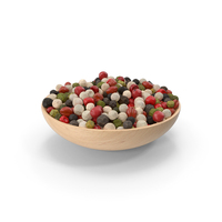 Wooden Bowl of Dried Peppercorns Mix PNG & PSD Images