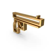 Gold Pistol Outline Icon PNG & PSD Images