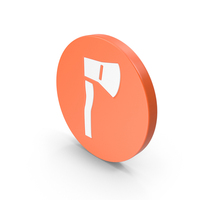 Orange & White Round Axe Icon PNG & PSD Images