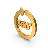 360' Degrees Icon Gold PNG & PSD Images