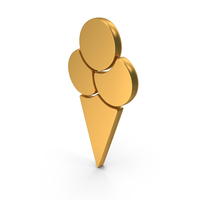 Cone Ice Cream Icon Gold PNG & PSD Images