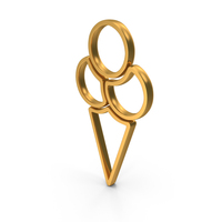 Ice Cream Cone Icon Gold PNG & PSD Images