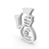 EURO BAG ICON WHITE PNG & PSD Images