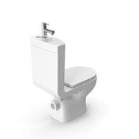 Toilet Commode With Wash Basin Pack White PNG & PSD Images