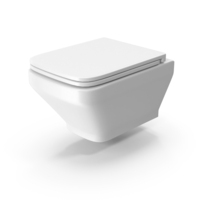 White Wall Hung Toilet With Soft Close Seat PNG & PSD Images
