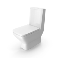 Teesta White Close Coupled Toilet With Soft Closed Seat PNG & PSD Images