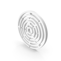 White Circular Labyrinth Maze Icon PNG & PSD Images