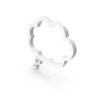 Clouds Speech Balloon Icon White PNG & PSD Images