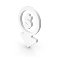 White Dollar Cost Reduction Icon PNG & PSD Images