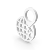 White Web Location Symbol PNG & PSD Images