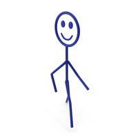 Blue Stickman Walking Pose PNG & PSD Images
