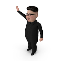 Cartoon Kim Jong Un Waving His Hand PNG & PSD Images