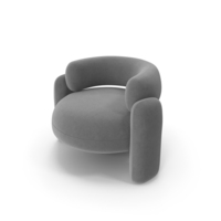Modern Velvet Grey Armchair PNG & PSD Images