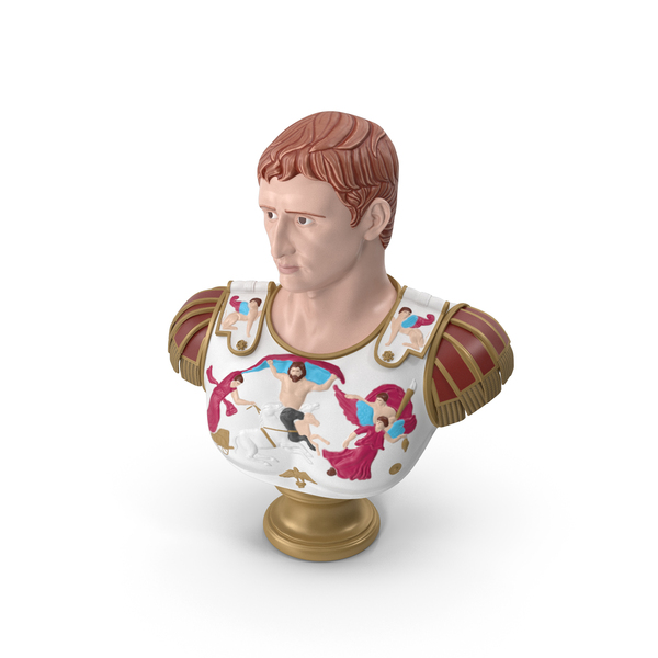 Roman Emperor Augustus Stylized Bust PNG & PSD Images