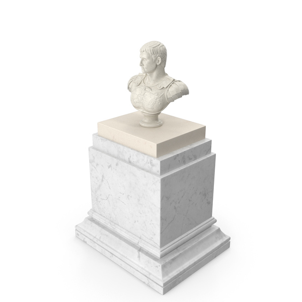 Roman Emperor Bust On Marble Pedestal PNG & PSD Images