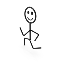 Stick Figure Running Pose Black PNG & PSD Images