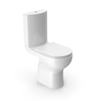 Close Coupled Rimless Toilet With Soft Close Seat PNG & PSD Images