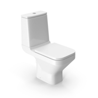Close Coupled Rimless Toilet With Soft Close Seat PNG & PSD Images