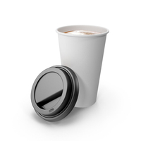 Open Paper Coffee Cup White PNG & PSD Images