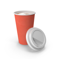 Open Paper Coffee Cup Red PNG & PSD Images