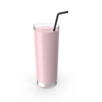 Glass Of Milkshake With Straw PNG & PSD Images