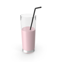 Glass Of Milkshake With Straw PNG & PSD Images