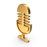 MICROPHONE SYMBOL GOLD PNG & PSD Images