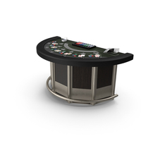 Blackjack Table with Cards and Chips PNG & PSD Images