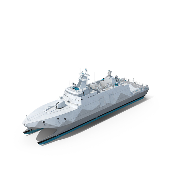 Catamaran Stealth Corvette Ship PNG & PSD Images