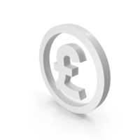 POUND CIRCLE ICON WHITE PNG & PSD Images