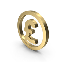 POUND CIRCLE ICON GOLD PNG & PSD Images