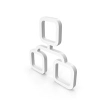 Triple Square Frame Network Flow Chart Icon PNG & PSD Images