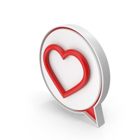 Heart In Speech Bubble Symbol PNG & PSD Images