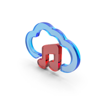Music On Cloud Icon Glass PNG & PSD Images