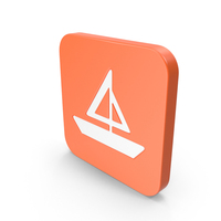 Orange & White Square Sailboat Icon PNG & PSD Images