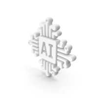 White Artificial Intelligence Processor Symbol PNG & PSD Images