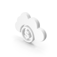 Dollar Cloud Symbol White PNG & PSD Images