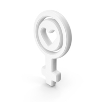 White Female Sign With Heart Symbol PNG & PSD Images