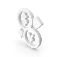 White Money Exchange Business Dollar To Yen Symbol PNG & PSD Images